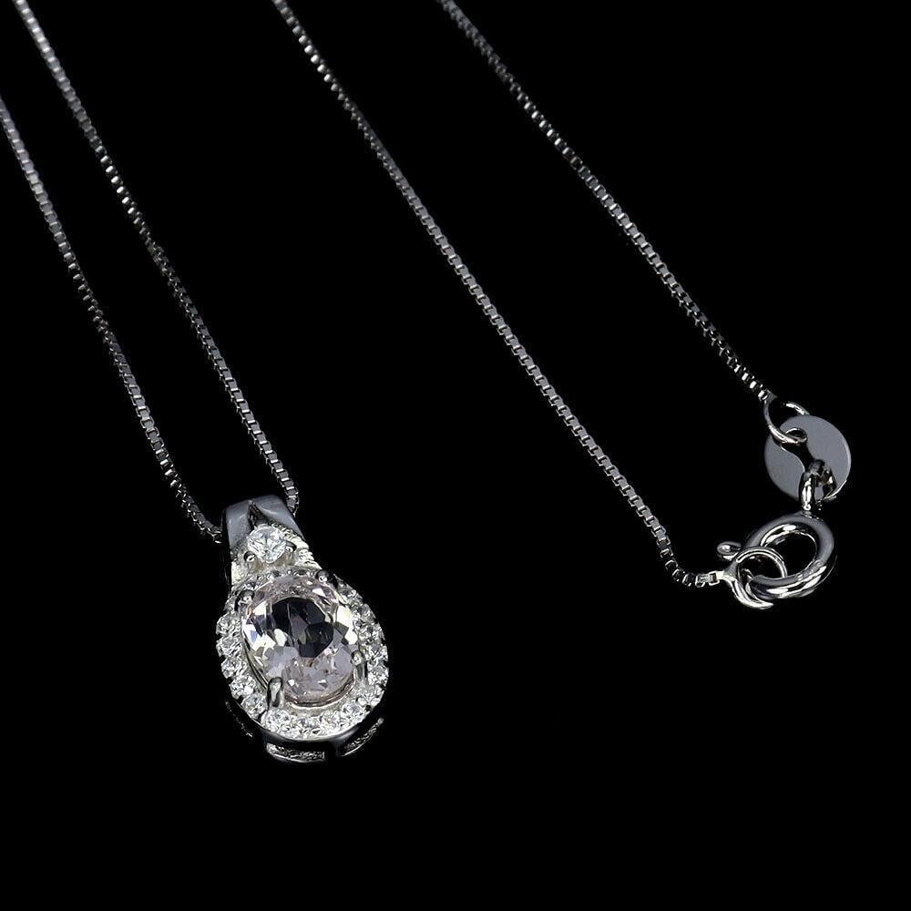 Light Pink Oval Morganite Tennis Style 18" Necklace (1 of 3)