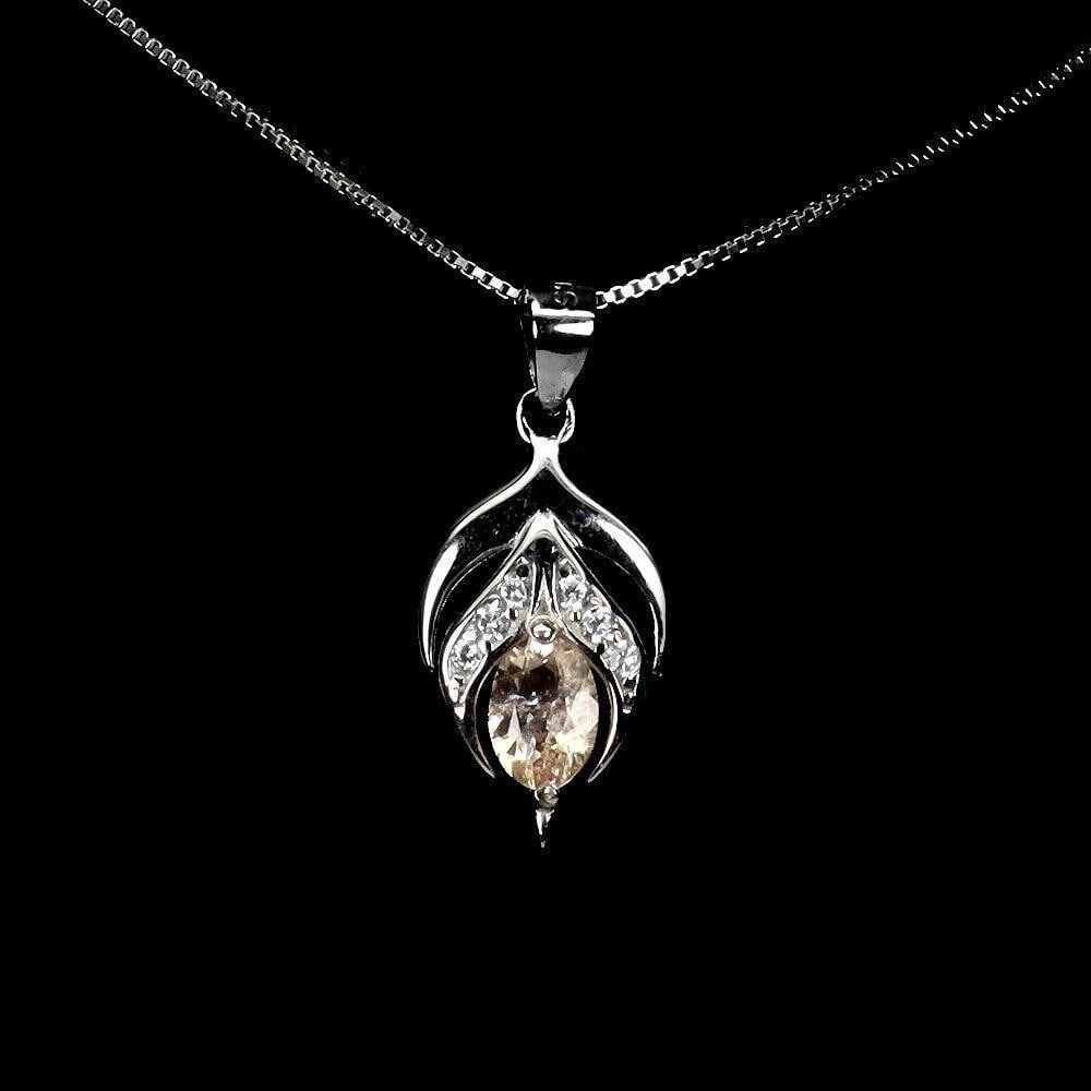18" Oval Morganite (6x4mm) Gemstone and CZ 925 Sterling Silver Necklace: 18" Oval Morganite (6x4mm) Gemstone and CZ 925 Sterling Silver Necklace Introducing our Oval Morganite (6x4mm) Gemstone and CZ Sterling Silver Necklace, a captivating addition to your jewelry col