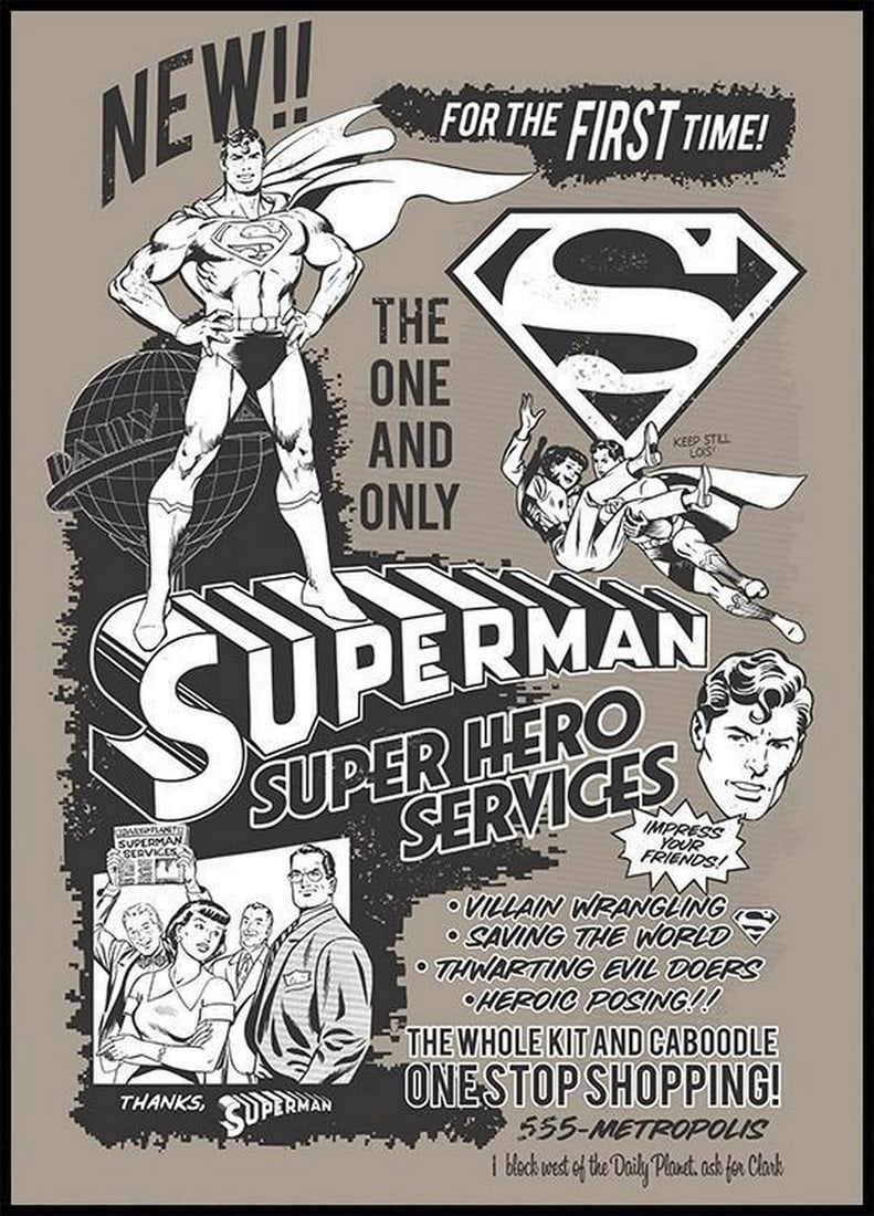 Superman Classic Comic Art Poster Print (1 of 1)