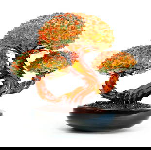 Three Branches Bonsai Murano Glass Sculpture: Three Branches Bonsai Murano Glass Sculpture Introducing our Three Branches Bonsai Murano Glass Sculpture, a mesmerizing fusion of artistry and natural beauty. Handcrafted with precision by