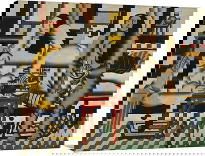 Three Women Abstract Wall Art Canvas Reproduction by Fernand Leger - 18" x 24": Three Women Abstract Wall Art Canvas Reproduction by Fernand Leger - 18" x 24" Fernand Léger was a French painter and sculptor known for his Cubist portraits. His bold, abstract, and