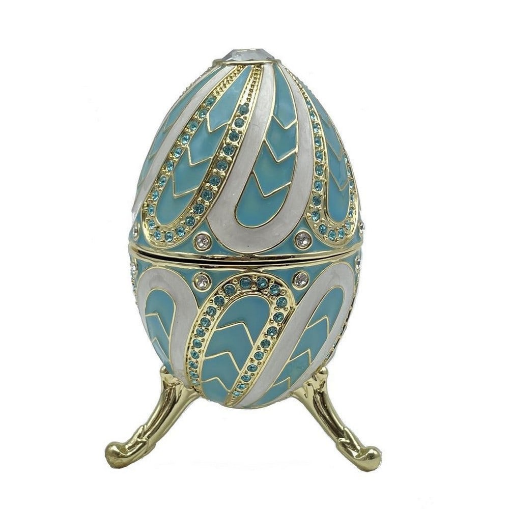 Turquoise Music box Fur Elise by Beethoven Faberge Egg (1 of 3)