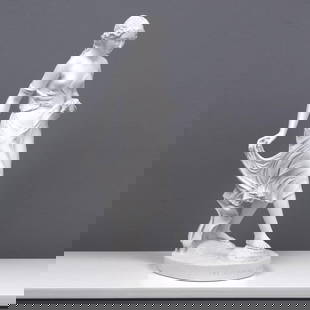 After Edward William Wyon "Stepping Stones" White Carrara Marble Sculpture - (15lbs): After Edward William Wyon &#34;Stepping Stones&#34; White Carrara Marble Sculpture - (15lbs)  The Stepping Stones Statuette is a reproduction inspired by the renowned work of Edward William Wyon (1811