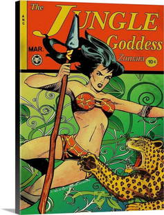Jungle Goddess Canvas Wall Art Canvas Reproduction: Jungle Goddess Canvas Wall Art Canvas Reproduction Striking comic-style canvas wall art featuring a radiant jungle goddess surrounded by lush, untamed beauty. Dimensions: 24&#34; x 18&#34;  View photo