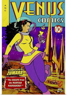 Venus 35 Comic Art Poster Print: Venus 35 Comic Art Poster Print &#34;Venus Comics 35&#34; is a bold and vibrant poster print featuring comic-style illustrations inspired by the iconic beauty of Venus. With striking lines and vivid c