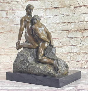 A Tribute to Auguste Rodin: 'Eternal Idol' (1889) Inspired Bronze Sculpture - 14" x 11": A Tribute to Auguste Rodin: &#39;Eternal Idol&#39; (1889) Inspired Bronze Sculpture - 14&#34; x 11&#34;  Behold, a bronze rendition of Auguste Rodin&#39;s &#34;Eternal Idol&#34; (1889), a masterful sc