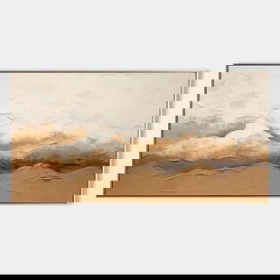 Framed Large Brown & Beige Mountain Landscape Wasabi-Sabi Canvas Painting: Framed Large Brown &amp; Beige Mountain Landscape Wasabi-Sabi Canvas Painting  Experience the serene beauty of nature with this Framed Large Brown &amp; Beige Mountain Landscape Canvas Painting. The s