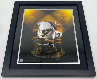 Authentic Bobby Orr Custom 20" x 24" Collage Autographed Picture With COA From GWN: Authentic Bobby Orr Custom 20" x 24" Collage Autographed Picture With COA From GWN. An Excellent Piece of Sports Memorabilia From A True Legend Of The Game. View Photos For Further Details.