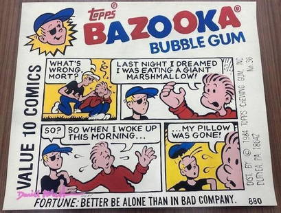 Daniel Maltzman "Bazooka Bubble Gum" Signed & Numbered 20" x 24"Artist Proof: Daniel Maltzman "Bazooka Bubble Gum" Signed & Numbered Artist Proof. This Is the First Edition Set Artist Proof Signed Master Piece. The Signed Artist Proof Edition Is Numbered To Only 15