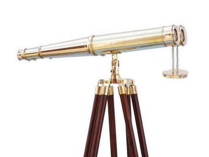 Floor Standing Admiral's Solid Brass Binoculars 62": Floor Standing Admiral&#39;s Solid Brass Binoculars 62&#34; The Solid Brass 62&#34; Binoculars, complete with a rare and expensive shisham wood tripod stand, is the perfect gift for the explorer in yo