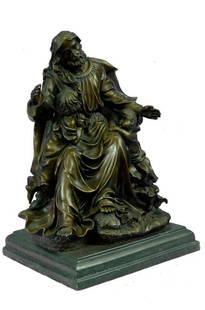 Religious Bronze Sculpture - 13" x 10": Religious Bronze Sculpture  This beautiful piece of art is one of a kind, Jesus calls the kids to come around him and prey, Jesus love the little children sculpture will go great in any part of your h