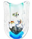 Murano Glass Vase Aquarium with Tropical Fish - Sommerso Technique