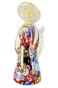 Millefiori Angel – Multicolor Murano Glass with 24k Gold Accents: Millefiori Angel – Multicolor Murano Glass with 24k Gold Accents This colorful Murrina angel is a charming and lucky addition for Christmas, making a thoughtful gift for birthdays or for welcoming