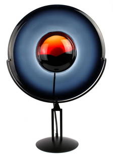 Murano Glass Sunrise Disc Table Lamp: Murano Glass Sunrise Disc Table Lamp This exquisite disc table lamp is handcrafted using the submerged glass technique, showcasing the finest craftsmanship. Its intricate production process results in
