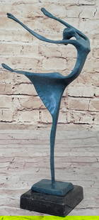 Ethereal Elegance: Milo's Signed Original Green Patina Bronze Sculpture on Marble Base - 11" x 7": Ethereal Elegance: Milo&#39;s Signed Original Green Patina Bronze Sculpture on Marble Base - 11&#34; x 7&#34;  Introducing an extraordinary bronze sculpture created by the renowned artist Milo. Crafte