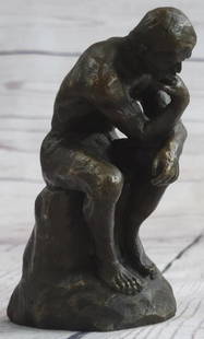 Rodin's Masterpiece -  'The Thinker' Inspired Bronze Sculpture - 5" x 3": Rodin&#39;s Masterpiece - &#39;The Thinker&#39; Inspired Bronze Sculpture - 5&#34; x 3&#34;  Discover the timeless allure of Auguste Rodin&#39;s masterpiece, The Thinker. This exquisite bronze and mar