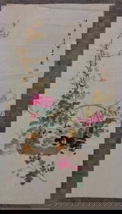 Funny cats paper scroll by Wang Xuetao and Cao Kejia: Funny cats paper scroll by Wang Xuetao and Cao Kejia Chinese Name: ??? ?????? ????? Dimensions: 90 × 48CM Please view photos for further details.
