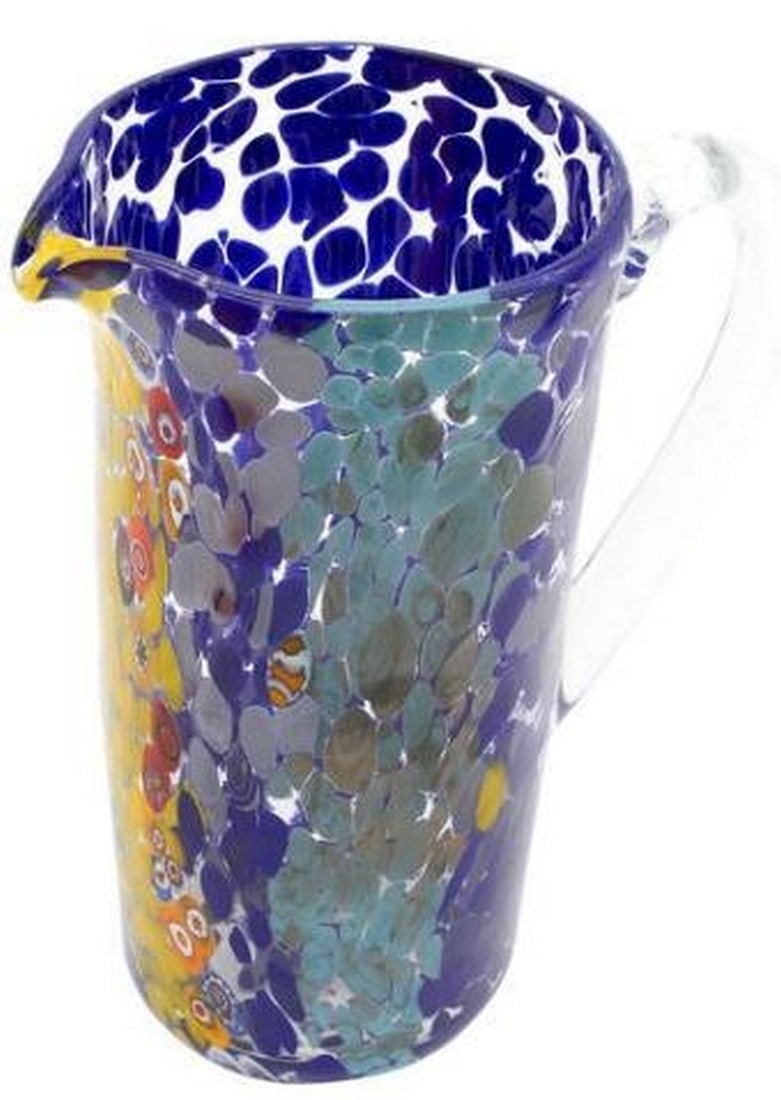 Vibrant Mosaic Murano Glass Pitcher (1 of 3)