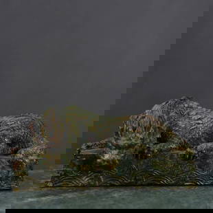 Antique Bronze Water Beast Statue: Antique Bronze Water Beast Statue  This rare Chinese antique features a hand-crafted bronze statue of a water beast, symbolizing strength, protection, and the mysterious power of water. With intricate