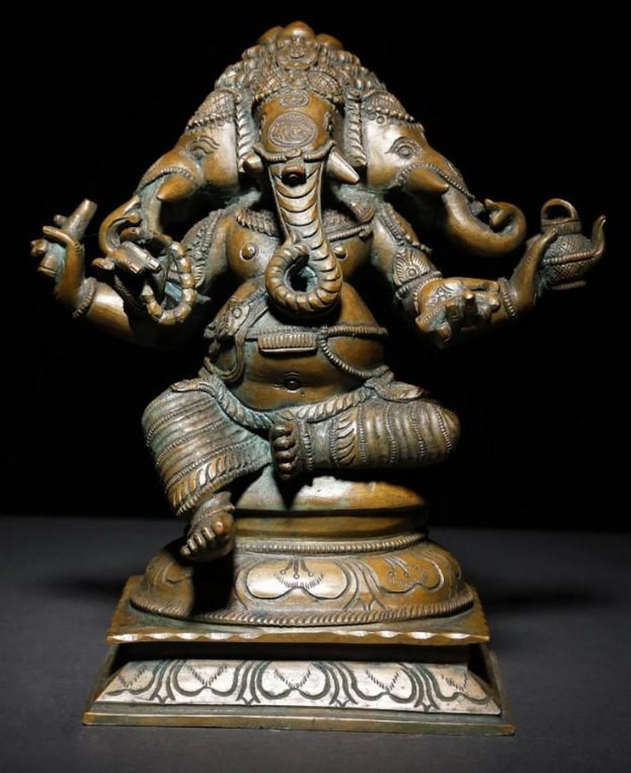 Triad Ganesha Bronze Statue (1 of 4)