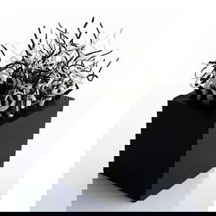Antithesis' Monochrome Art Glass by Elena Fleury-Rojo: 'Antithesis' Monochrome Art Glass by Elena Fleury-Rojo Part of Elena Fleury-Rojo's Antithesis collection, this striking monochrome glass sculpture explores the contrast between the fluid