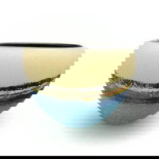 Coast' Blue & White Bowl by Will Shakspeare: &#39;Coast&#39; Blue &amp; White Bowl by Will Shakspeare  Inspired by the colors of the Somerset coast, this blue and white bowl beautifully captures the essence of where the land meets the sea. Weigh