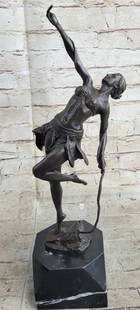 Art Deco Dancer Bronze Sculpture by D.H. Chiparus - 19" x 10": Art Deco Dancer Bronze Sculpture by D.H. Chiparus - 19&#34; x 10&#34; This striking bronze sculpture by D.H. Chiparus captures the elegance and movement of a stylish dancer, reflecting the influence o