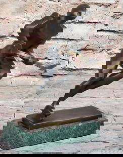 Mario Nick OriginalSigned Bronze Hockey Sculpture on Marble Base - 8" x 8": Mario Nick Original Signed Bronze Hockey Sculpture on Marble Base - 8" x 8" Celebrate the spirit of hockey with this exquisite Genuine Bronze Sculpture by artist Mario Nick. Standing proudly