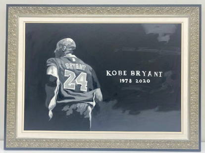 Original Kobe Bryant " Legends Are Forever" 36" x 48" Framed Acrylic On Canvas: Original Kobe Bryant &#34; Legends Are Forever&#34; 36&#34; x 48&#34; Framed Acrylic On Canvas    Inscribed With Kobe Bryant Memorable Quote &#34;