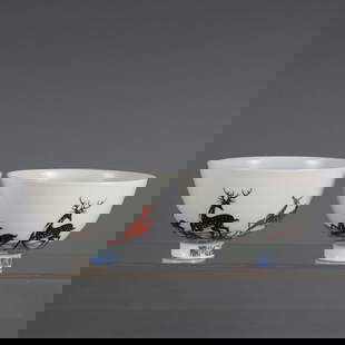 Pair of Qing Yongzheng Mark Famille Rose ‘Fulu’ Hat Cups: Pair of Qing Yongzheng Mark Famille Rose ‘Fulu’ Hat Cups  This elegant pair of famille rose hat-shaped cups, each bearing the esteemed Qing Yongzheng mark, showcases a refined blend of symbolic im