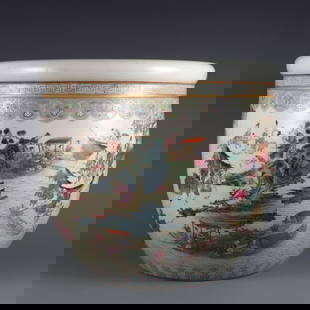 Famille Rose Qianlong-Inspired Large Bowl: Famille Rose Qianlong-Inspired Large Bowl. Experience the timeless elegance of Qing Dynasty artistry with this exquisite large bowl, inspired by the iconic Famille Rose porcelain of the Qianlong perio