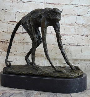 Signed Milo Original Abstract Monkey Bronze Sculpture On Marble Base - 10" x 11.5": Signed Milo Original Abstract Monkey Bronze Sculpture On Marble Base - 10" x 11.5" Miguel Lopez's animal sculptures are renowned as some of the most impressive of the modern era, and
