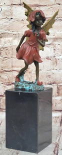 Step Into Magic Bronze Sculpture - 13" x 3": Step Into Magic Bronze Sculpture - 13&#34; x 3&#34;.  Inspired by and bearing the signature of artist Milo, this exquisite bronze sculpture captures a delicate fairy girl mid-step, as if emerging from