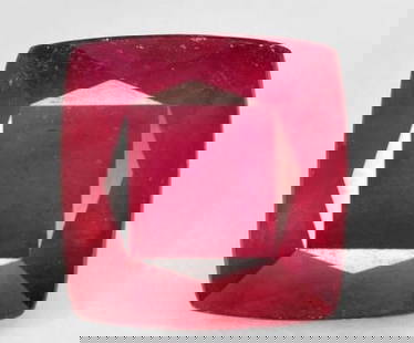 Dark Red Ruby Cushion-Cut Gemstone: Dark Red Ruby Cushion-Cut Gemstone  Rich and regal, this cushion-cut ruby glows with a deep, dark red hue that embodies passion and timeless luxury. The classic cushion shape enhances its natural bril