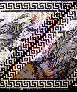 Neptune: Lord of the Sea Mosaic: Neptune: Lord of the Sea Mosaic Depicted with commanding presence and timeless artistry, Neptune: Lord of the Sea Mosaic celebrates the Roman god of the oceans, freshwater, and horses. A powerful figu