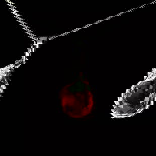 Sterling Silver & Synthetic Watermelon Tourmaline Pendant Necklace: Sterling Silver &amp; Synthetic Watermelon Tourmaline Pendant Necklace This Sterling Silver &amp; Synthetic Watermelon Tourmaline Pendant Necklace features a vibrant, multicolored synthetic watermelon