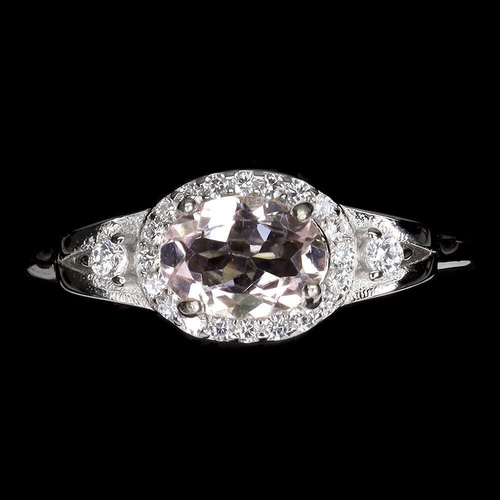 Light Pink Oval Morganite Ring - Size 6.5 (1 of 3)