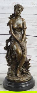 Moreau Fair Maiden Inspired Bronze Statue - 11" x 4": Moreau Fair Maiden Inspired Bronze Statue - 11&#34; x 4&#34;   This elegant bronze statue, inspired by Moreau’s artistic style, features a graceful female figure adorned with flowing drapery. The cl