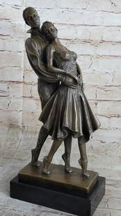 Duo of Elegance Professional Ballroom Dancer Competition Bronze Art Sculpture by Milo - 15.5" x 7": Duo of Elegance Professional Ballroom Dancer Competition Bronze Art Sculpture by Milo - 15.5" x 7" This captivating depiction of a synchronized dancing couple is truly mesmerizing. The