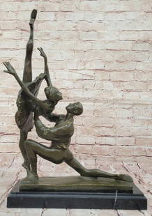 Grace in Motion – Original Bronze Sculpture by Aldo Vitaleh - 20" x 13": Grace in Motion – Original Bronze Sculpture by Aldo Vitaleh - 20&#34; x 13&#34;  Celebrate the elegance of ballet with this limited edition bronze sculpture pair by renowned artist Aldo Vitaleh. Fea