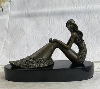 Mid Century Mermaid Bronze Sculpture: Mid Century Mermaid Bronze Sculpture.  Crafted with exquisite detailing,this beautiful Sculpture makes a bold statement. Expert craftsmanship is immediately apparent making an outstanding display. The