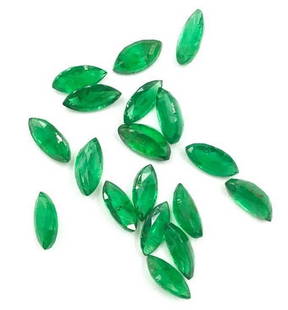 4.11ct Eighteen Faceted Emerald Marquise Gemstones: Eighteen Faceted Emerald Marquise&#39;s For many, emerald is considered to be the symbol of rebirth. It is also believed to represent good fortune, youth, balance, growth, peace, and foresight Size- 6