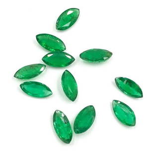 3.3ct Eleven Faceted Emerald Marquise Gemstones: Eleven Faceted Emerald Marquise&#39;s  For many, emerald is considered to be the symbol of rebirth. It is also believed to represent good fortune, youth, balance, growth, peace, and foresight  Size- 7