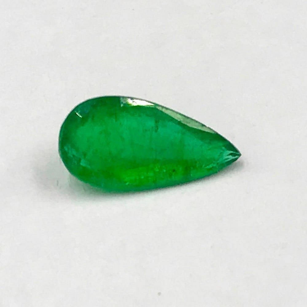 0.78ct Faceted Emerald Pear Gemstone (1 of 1)