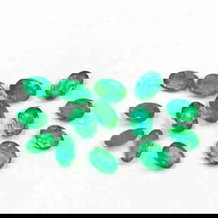14 Fabulous Oval Faceted Emeralds - 3.08ct Total Weight: 14 Fabulous Oval Faceted Emeralds For many, emerald is considered to be the symbol of rebirth . It is also believed to represent good fortune, youth, balance, growth, peace, and foresight. Size- 5x3 m