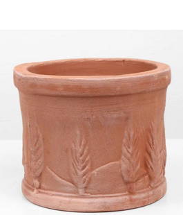 Small Terracotta Round Vase: Small Terracotta Round Vase.  This Small Terracotta Round Vase is crafted from traditional Italian terracotta, showcasing the timeless appeal of natural clay. Made from safe, durable materials, it add