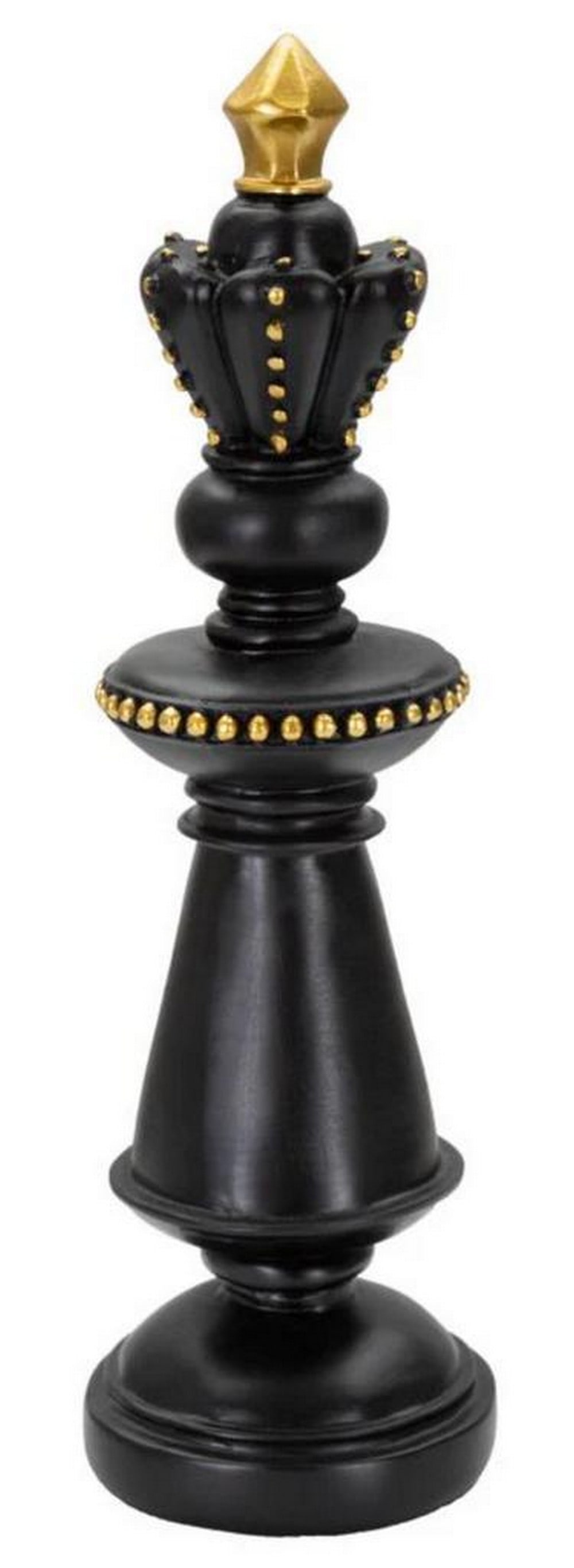 Modern Sculpture of a Black and Gold King Chess Piece (1 of 5)