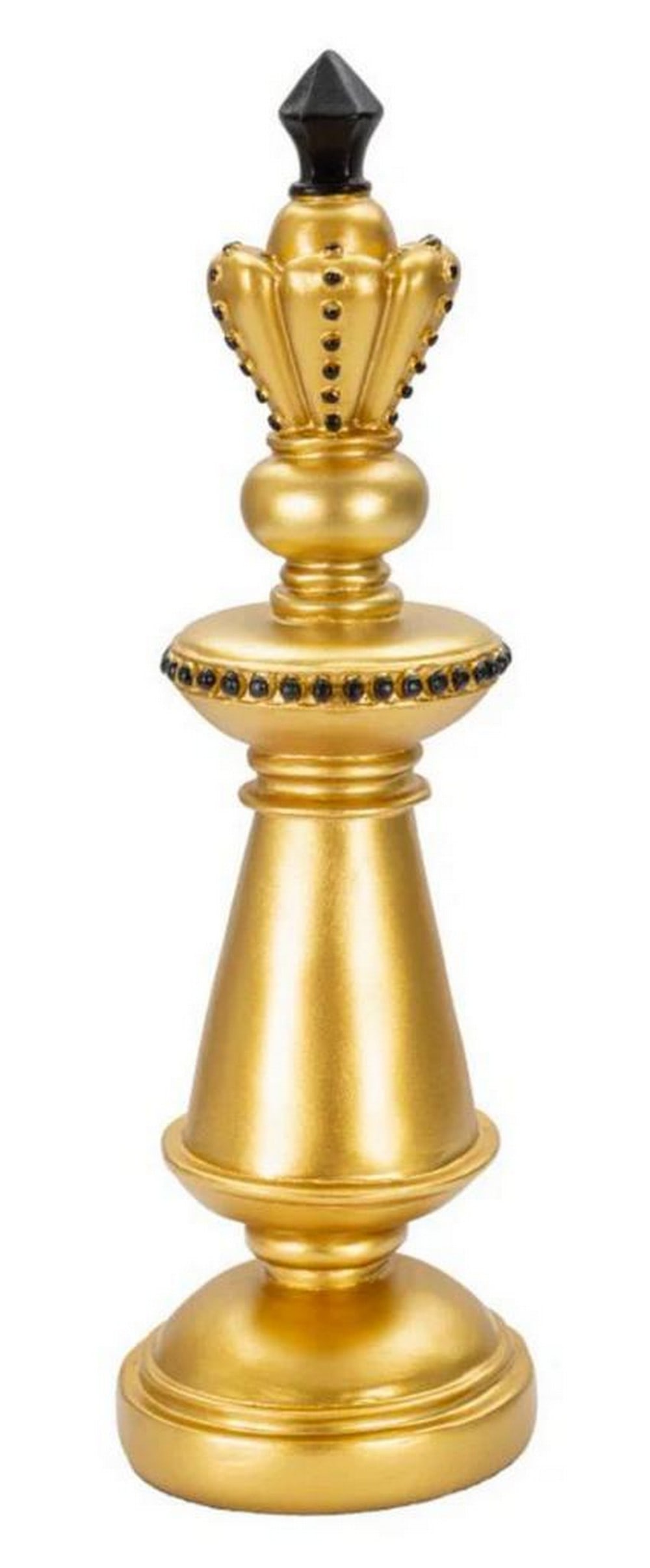Modern Sculpture of a Gold and Black King Chess Piece (1 of 5)