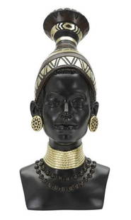 Modern Decorative Sculpture of an African Woman's Head: Modern Decorative Sculpture of an African Woman's Head Discover Mauro Ferretti, the premier Italian brand for home lovers. Their products embody luxury and refinement, ensuring your home achieves