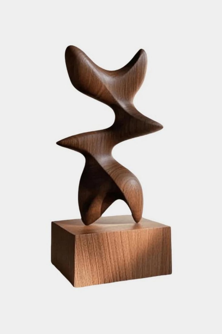 Twist of Balance Wooden Abstract Sculpture (1 of 4)